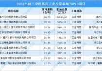 抓项目扩投资2023年前三季度嘉兴工业投资TOP10项目土地投资近175公顷